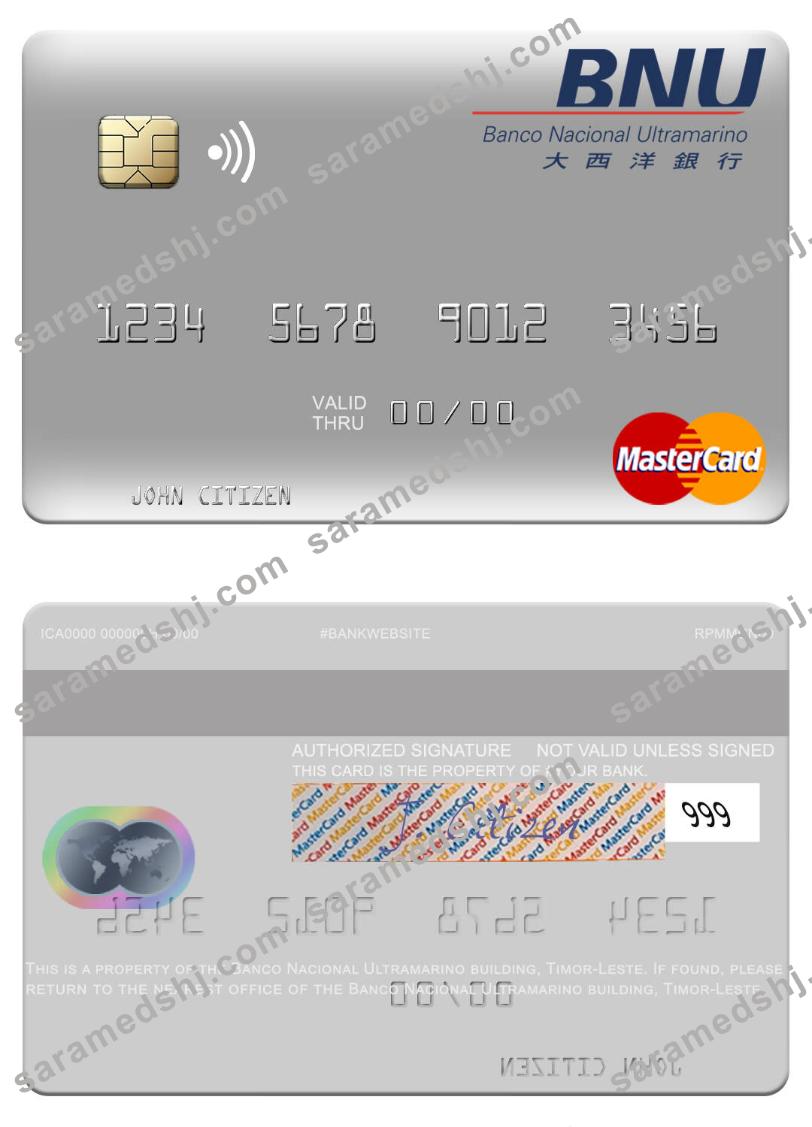 Timor-Leste Banco Nacional Ultramarino building mastercard